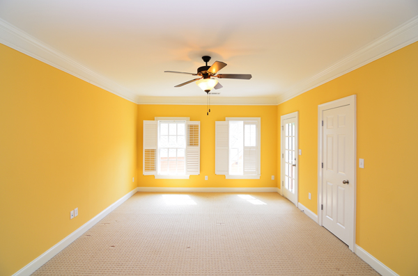 living room yellow white